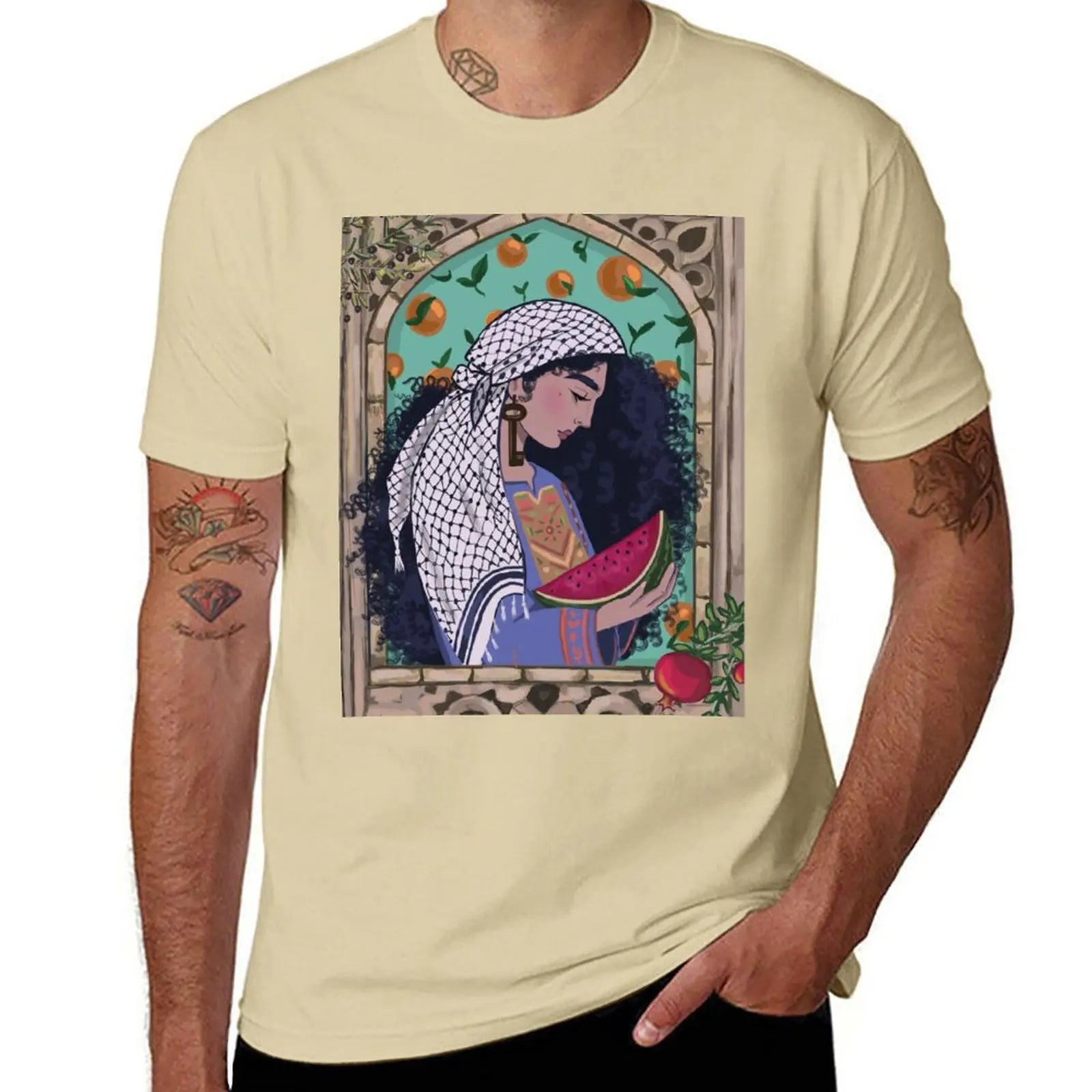 T Shirt Palestine Keffieh