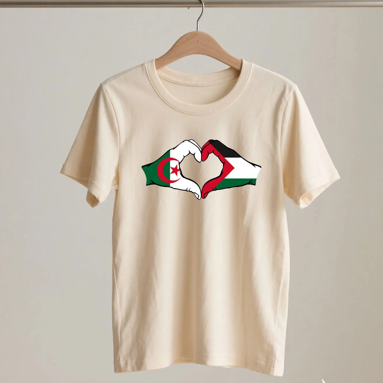 T Shirt coeur Palestine Algerie