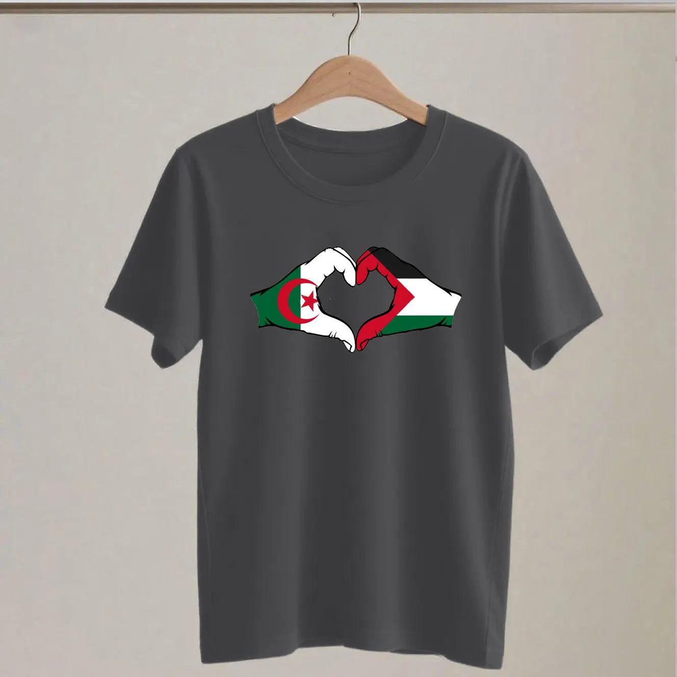 Tee Shirt coeur Palestine Algerie