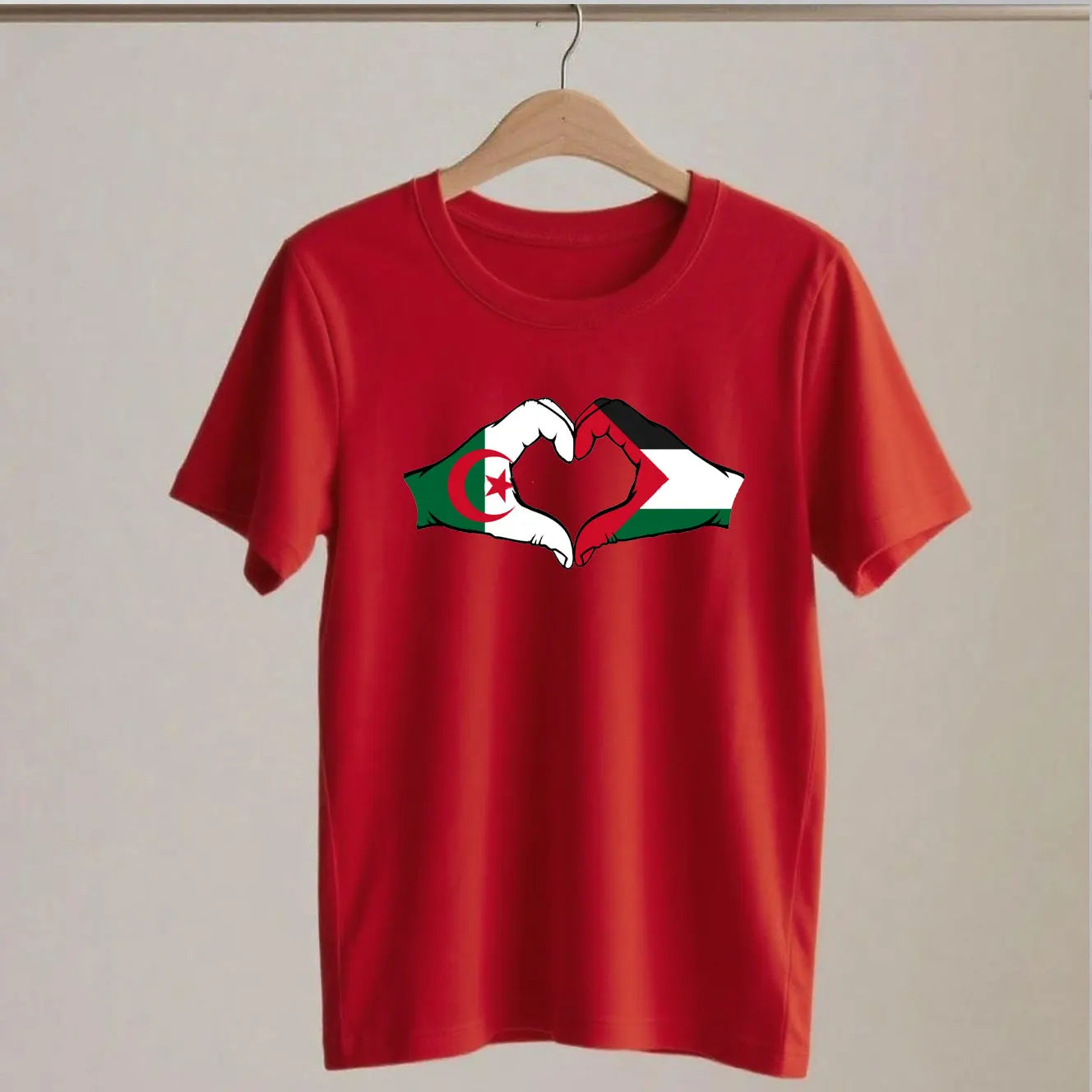 T Shirt coeur Palestine Algerie