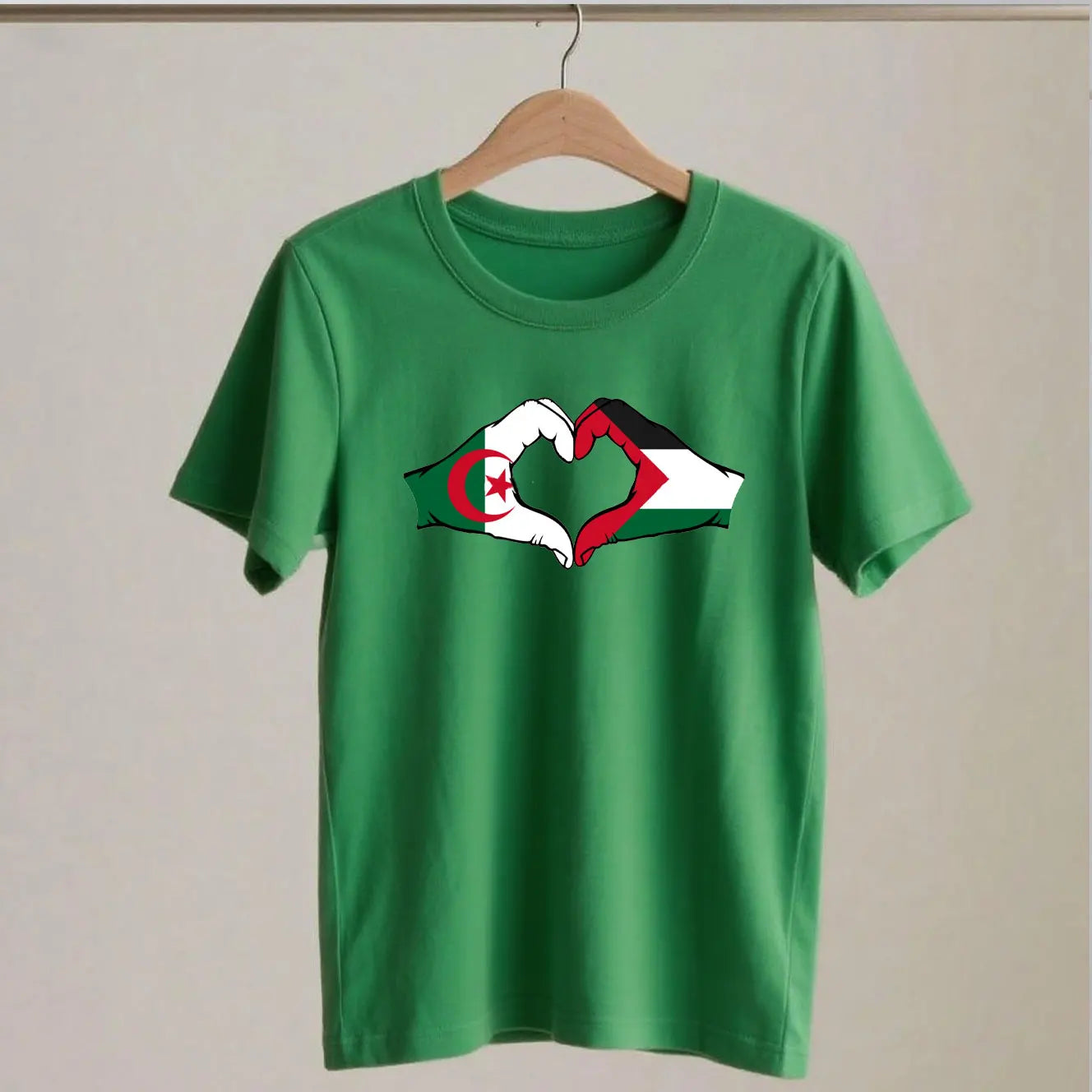 T Shirt coeur Palestine Algerie