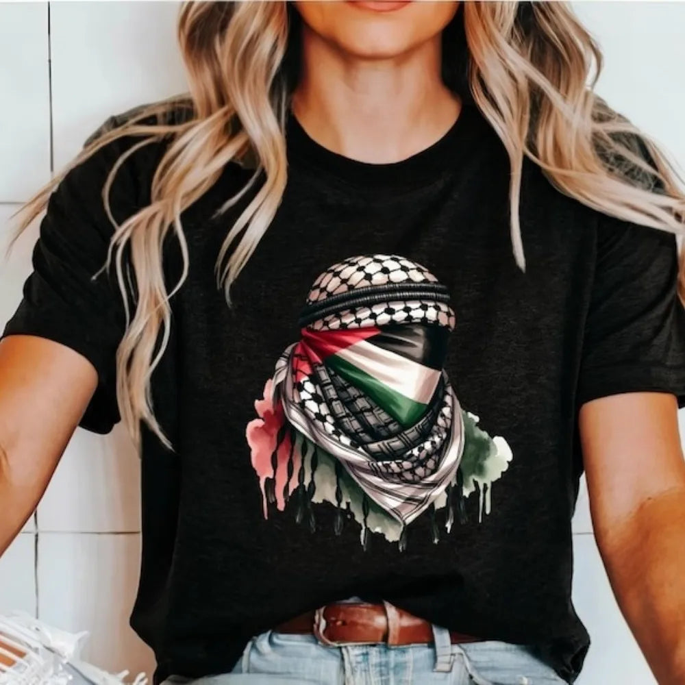 Tee Shirt Palestine Keffieh femme