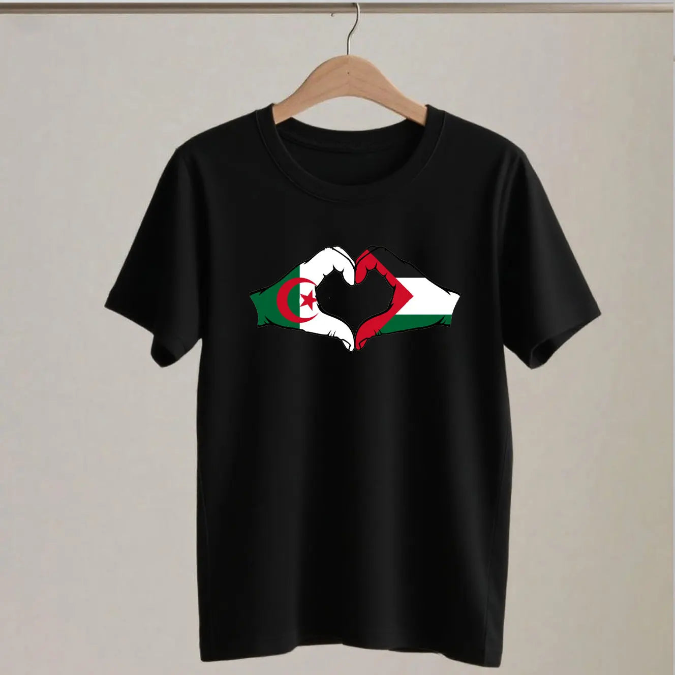 T Shirt coeur Palestine Algerie