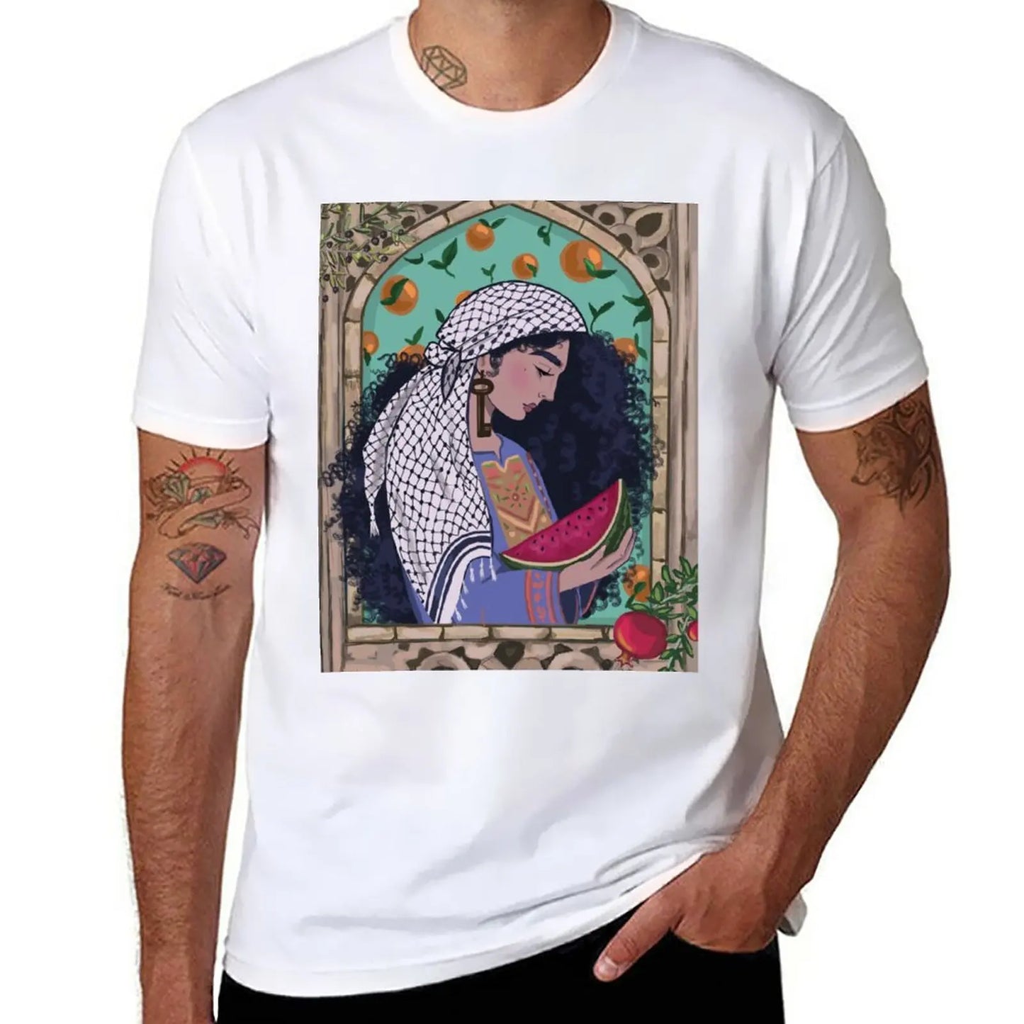 T Shirt Palestine Keffieh