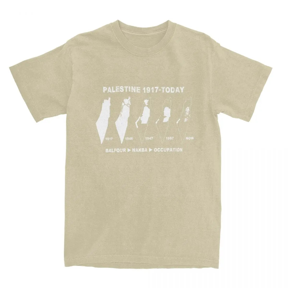 Palestine T Shirt Map evolution beige