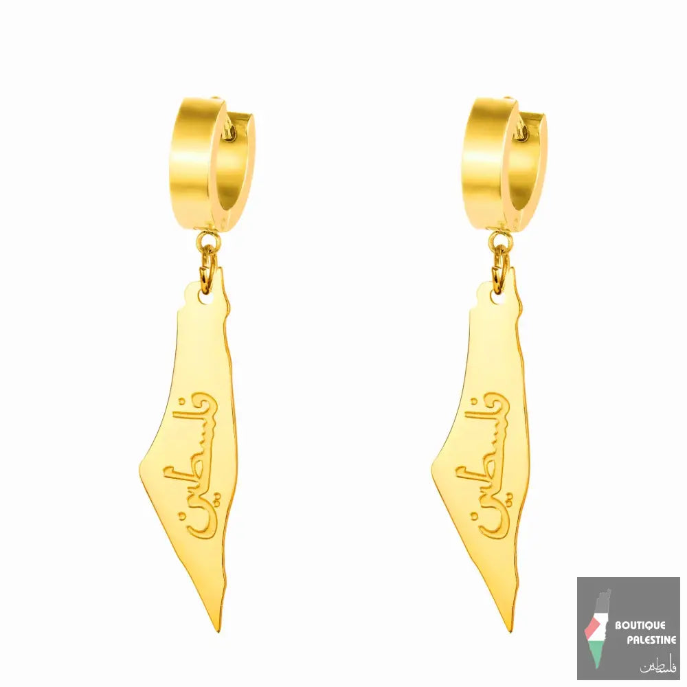 Boucle d'Oreille Palestine Carte
