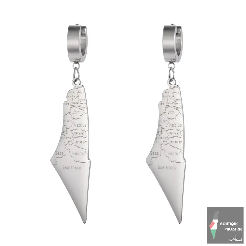 Boucle d'Oreille Palestine Map