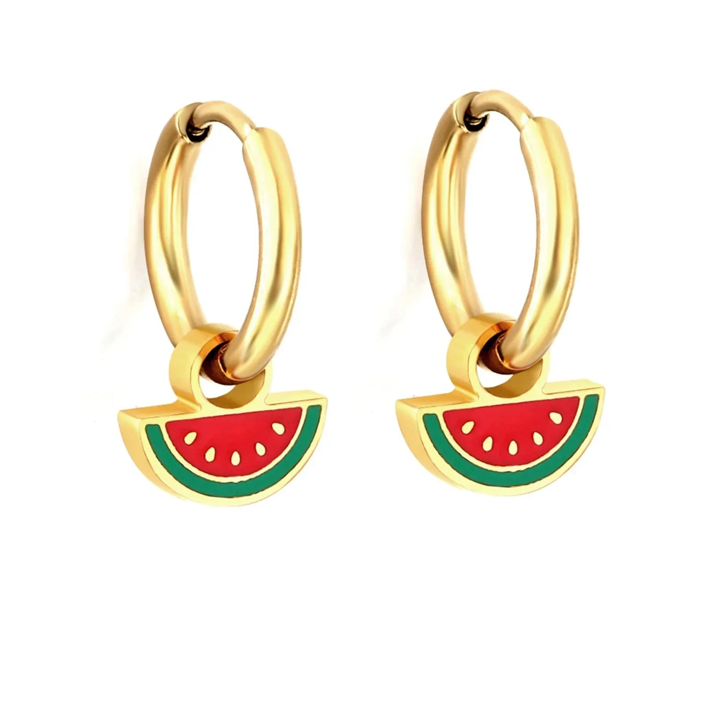 Boucle d'Oreilles Palestine Pastèque