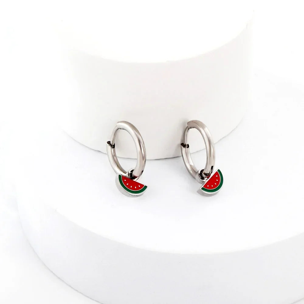 Boucle d'Oreilles Palestine Pastèque
