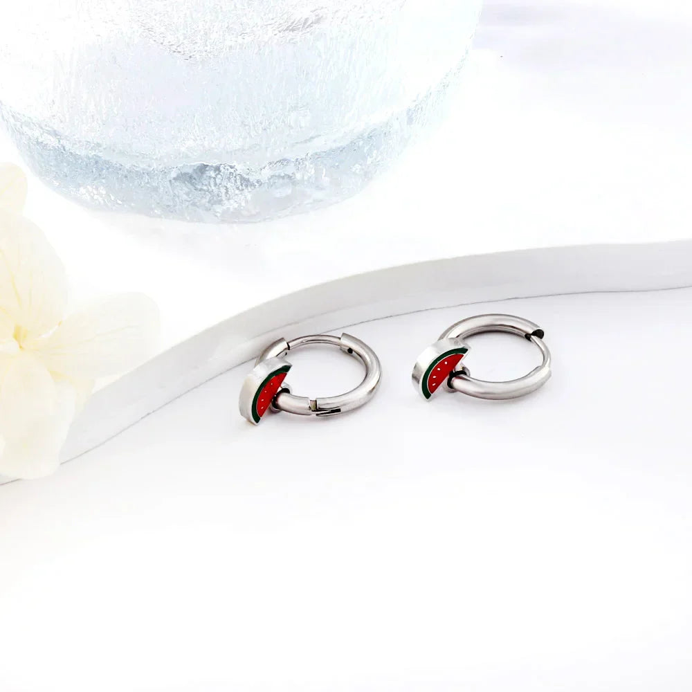 Boucle d'Oreilles Palestine Pastèque