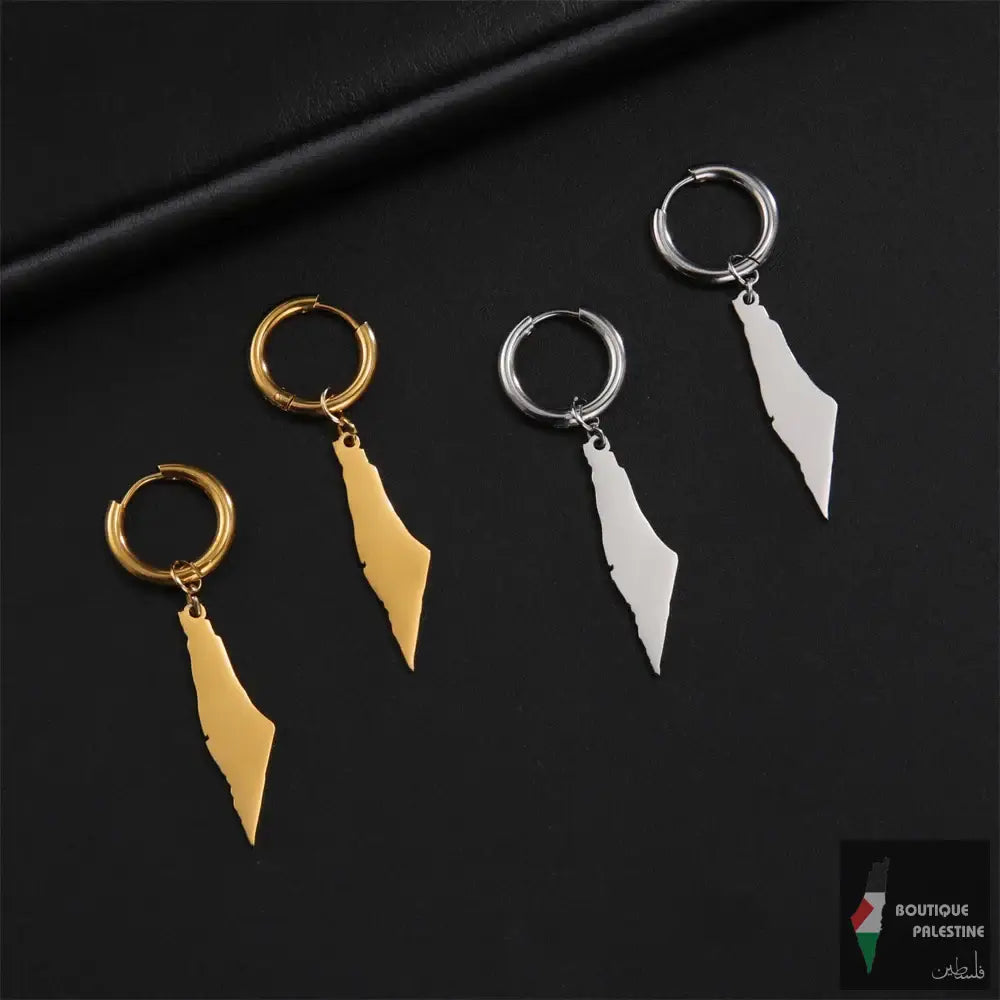 Boucle oreille Palestine Plaque or