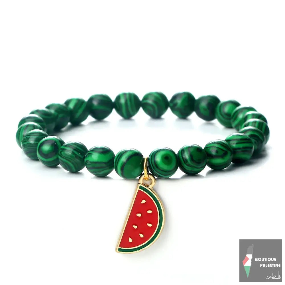 Bracelet Palestine Pastèque - Malachite Vert