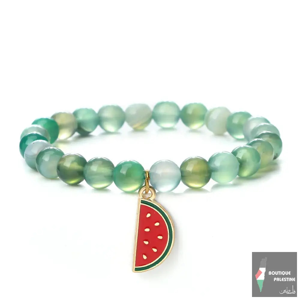Bracelet Palestine Pastèque - Transparence Vert