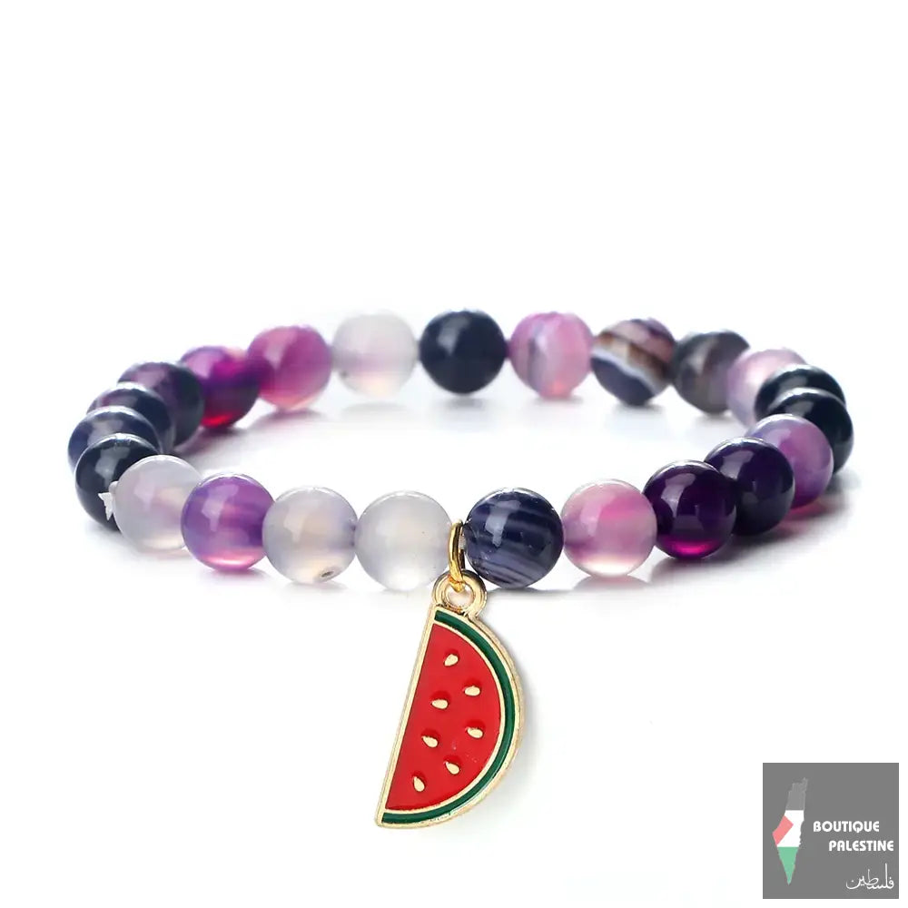 Bracelet Palestine Pastèque - Transparence Violet