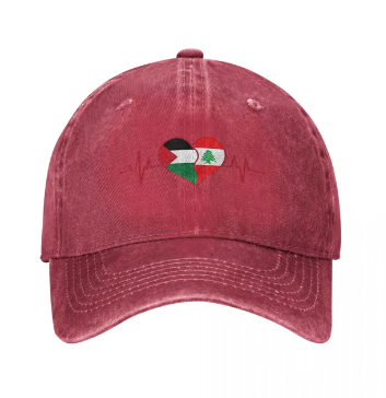 Casquette Palestine Liban - Rouge