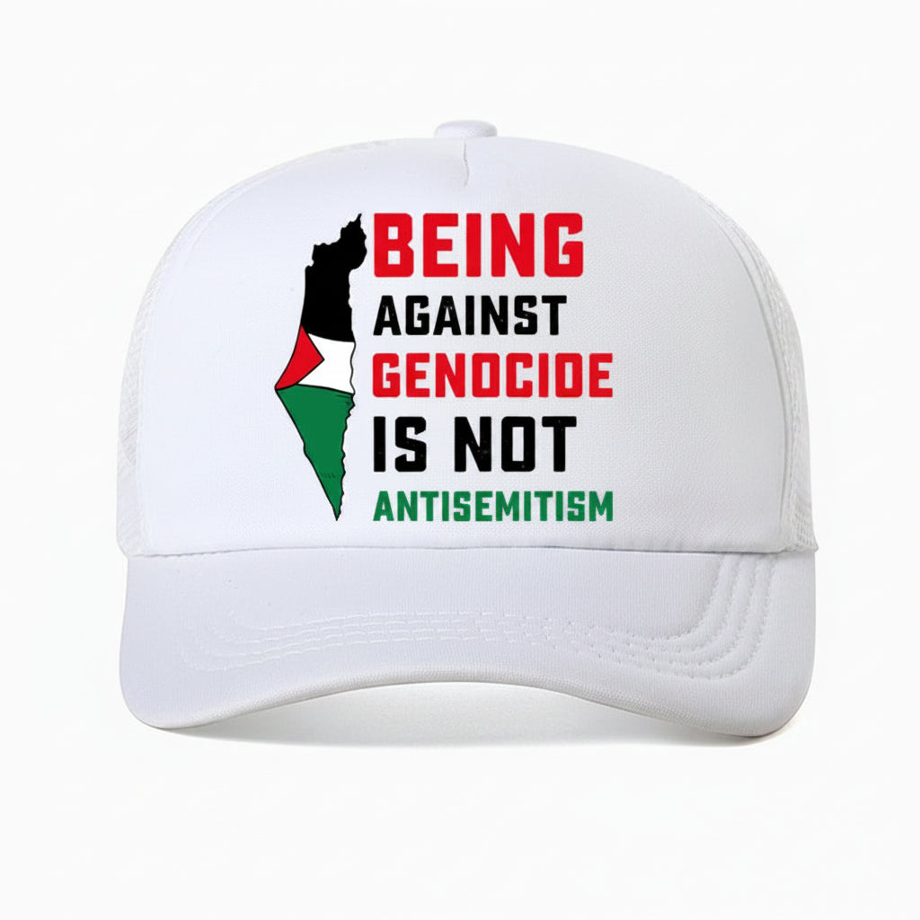 casquette genocide palestine blanche