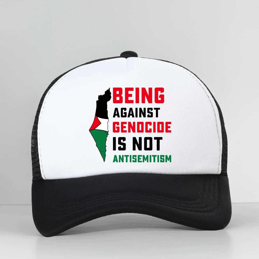 casquette genocide palestine blanc et noir