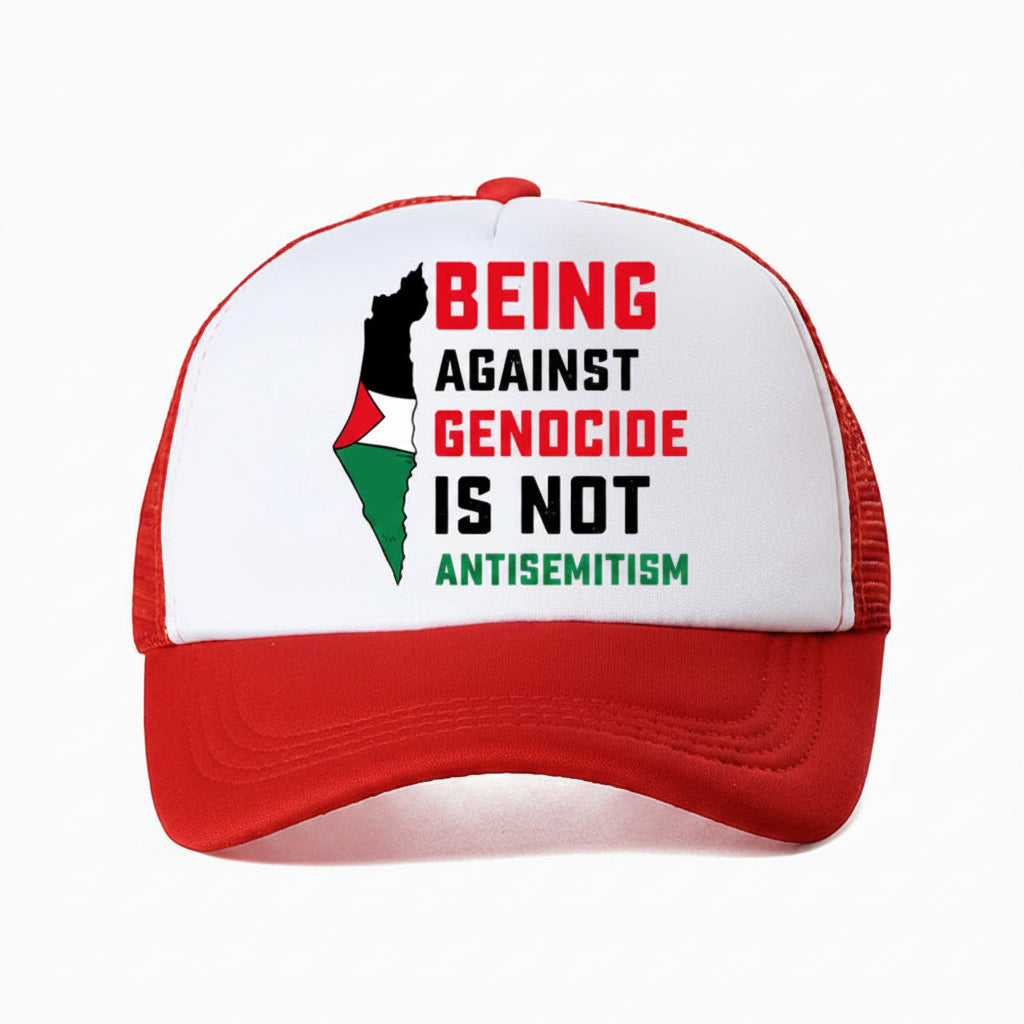 casquette genocide palestine blanc et rouge