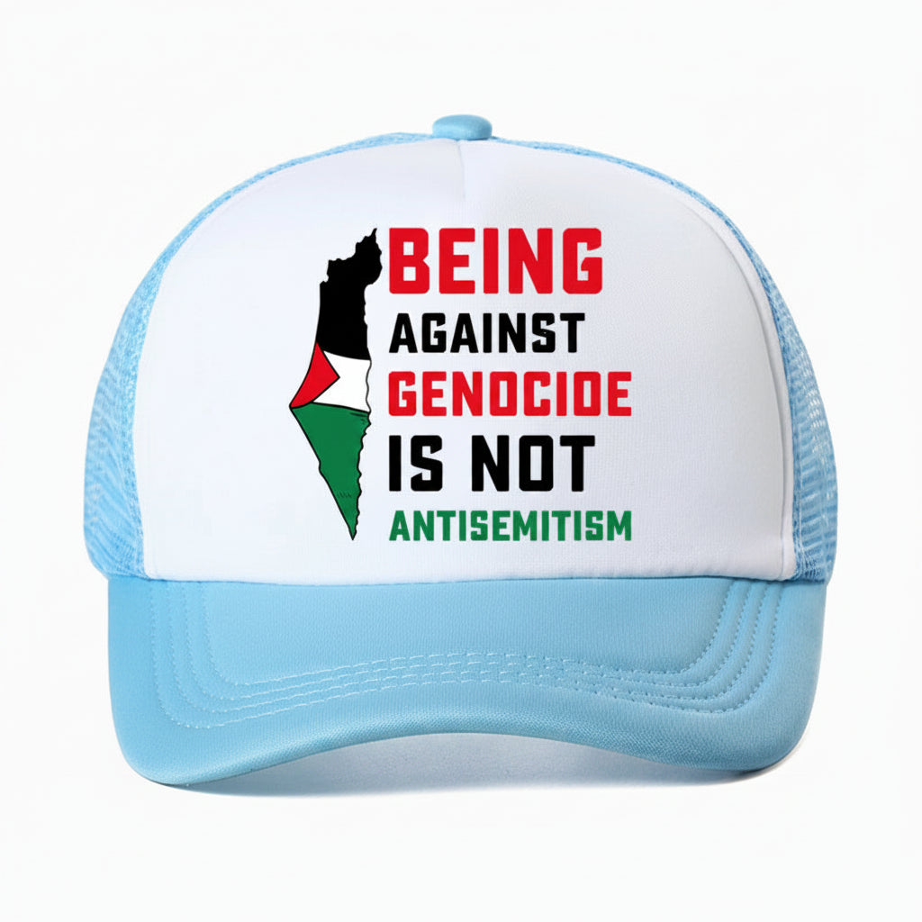 casquette genocide palestine bleu ciel