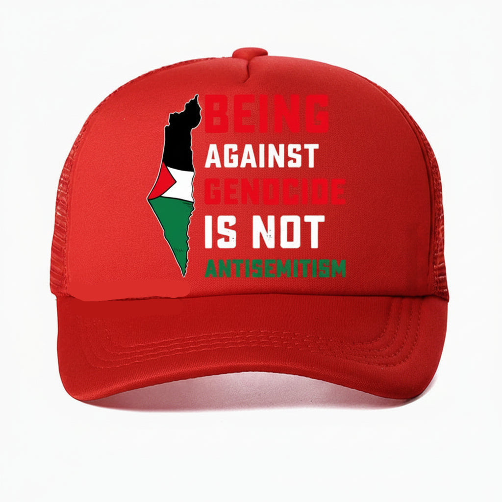 casquette genocide palestine rouge