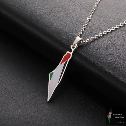 Collier Palestine Argent Carte