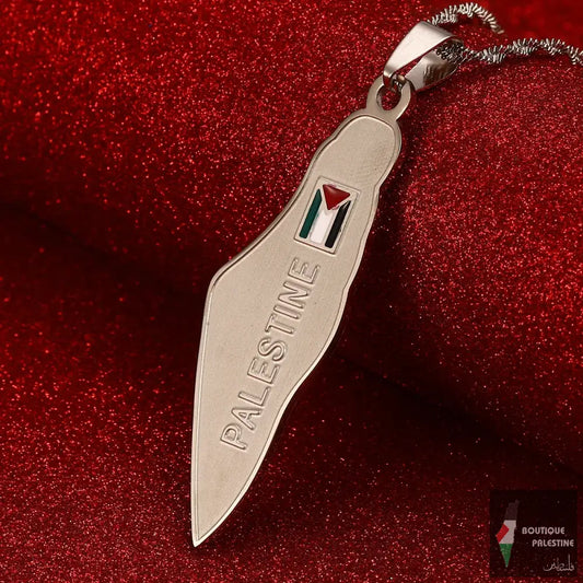 Collier Palestine Homme Argent Plaqué