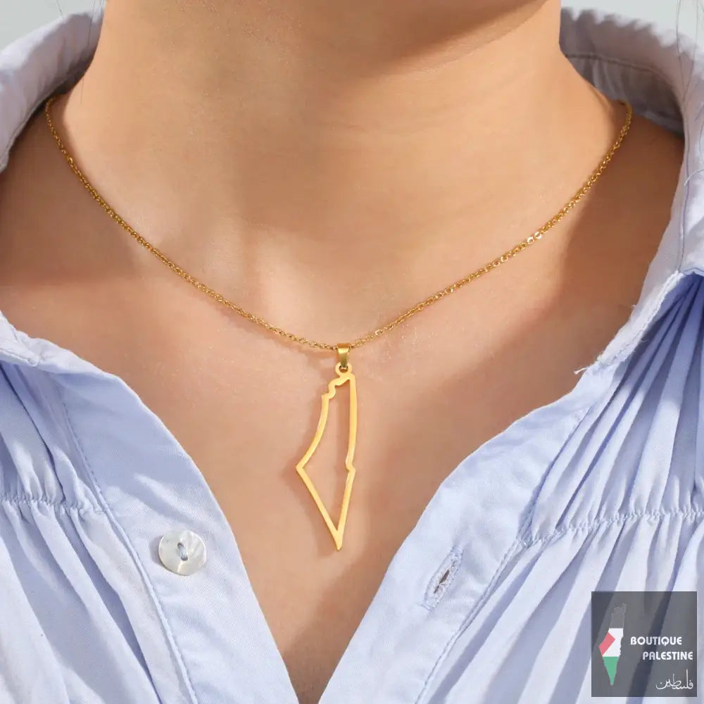 Collier Palestine Or Plaqué