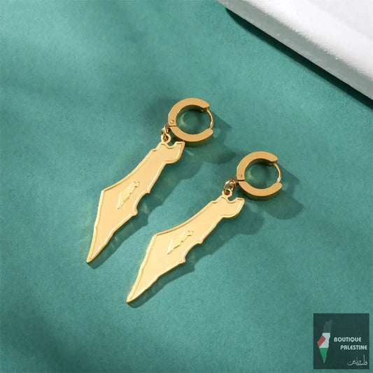 Earrings Palestine Map