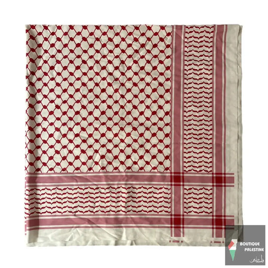 Keffieh Palestinien Rouge et Blanc