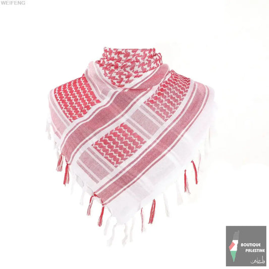 Keffieh Rouge et Blanc Palestinien