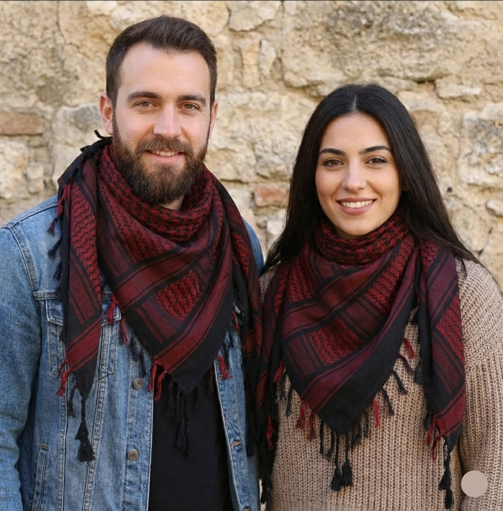 Keffieh Palestinien noir Rouge