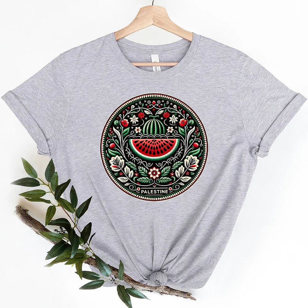 T Shirt Palestine Femme pasteque